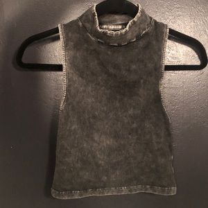 Grey washed out crop top